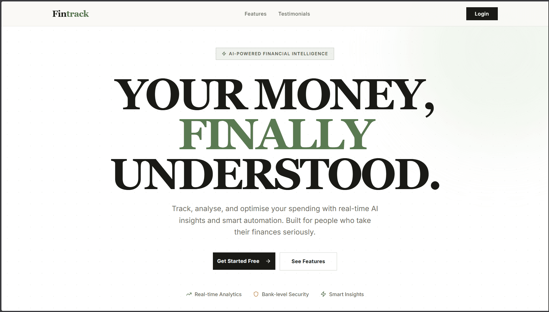 FinTrack (AI Personal Finance App)